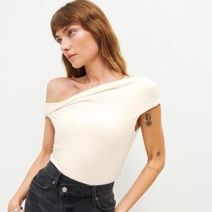 Reformation Cello Knit Top Ivory